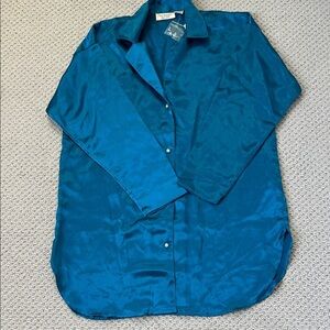 Vintage Victoria Secret Teal Satin Night gown